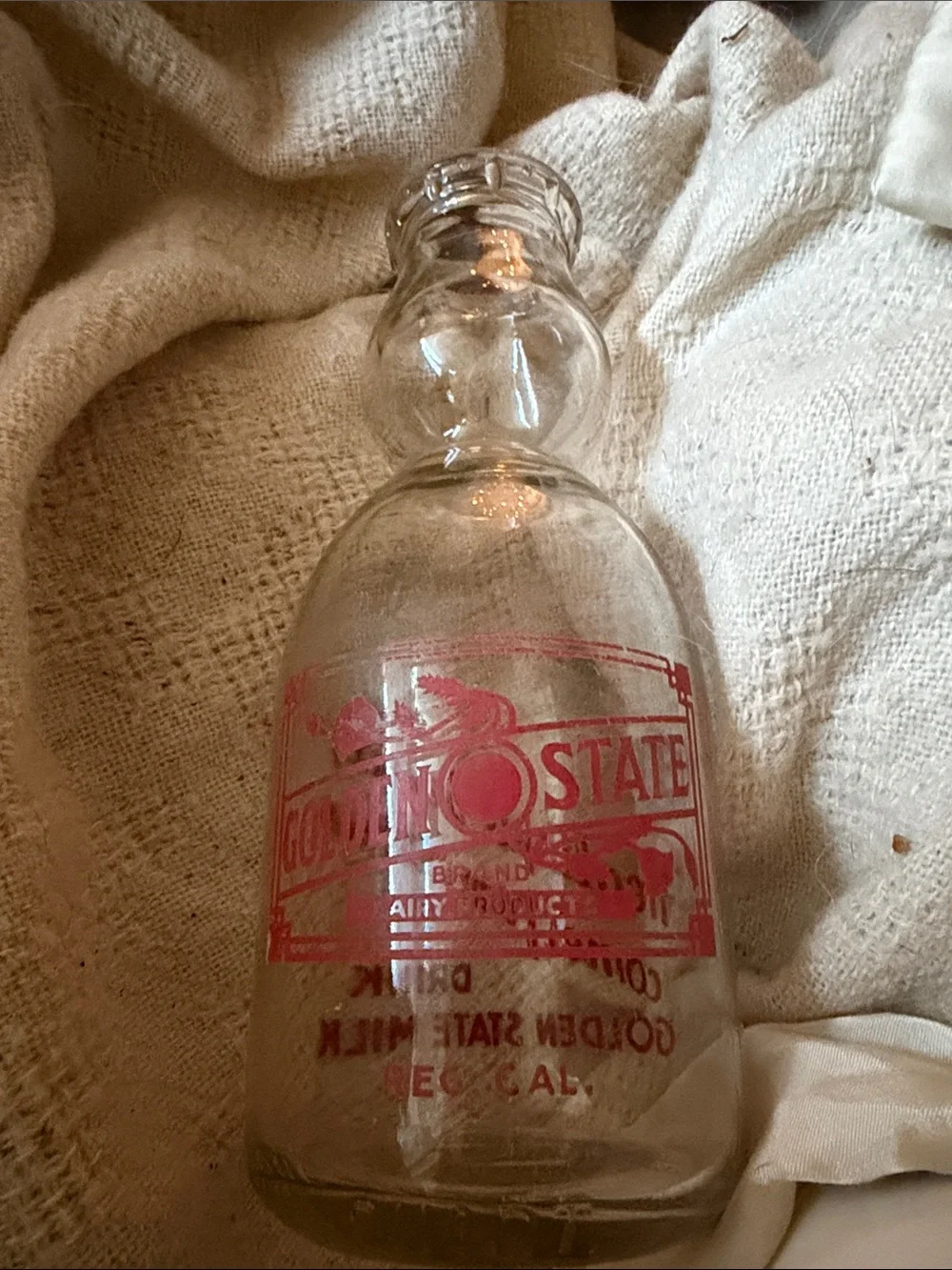 Vintage Clear Glass Milk Bottle